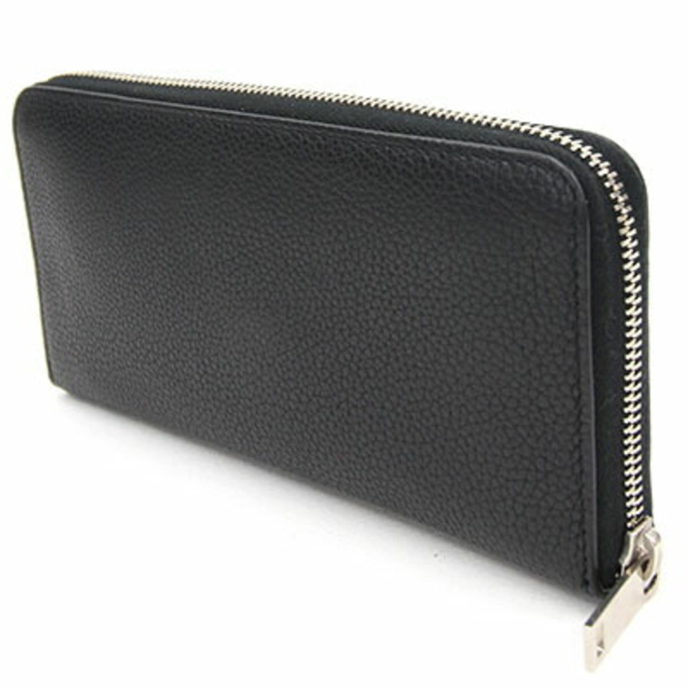 Saint Laurent Round Long Wallet Cassandra Shadow Zip Around 687054 Black Leat... - Picture 2 of 7